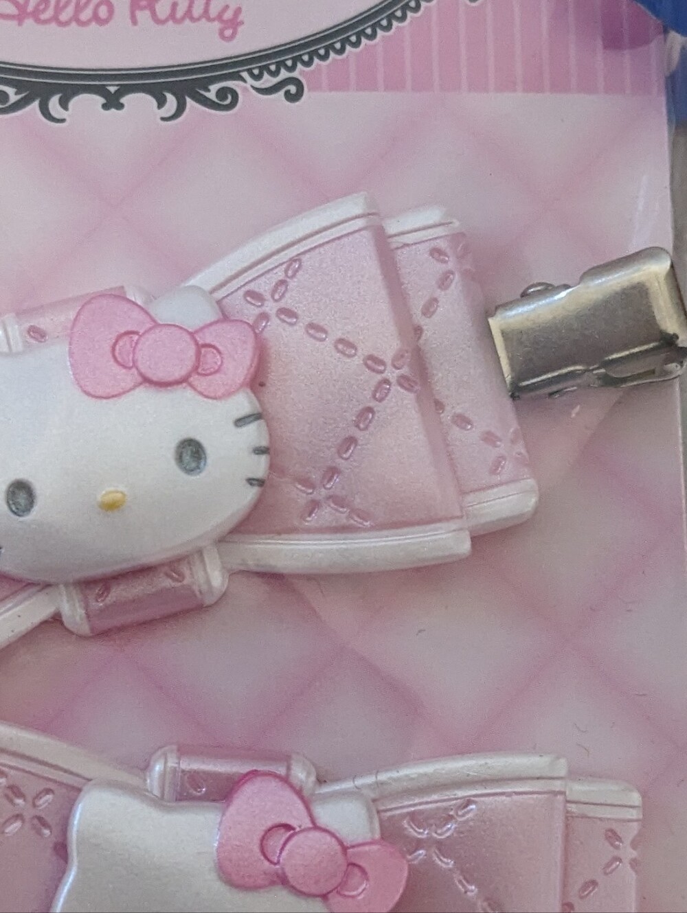 Hello Kitty Pink Bow Double Hair Clips for Kids